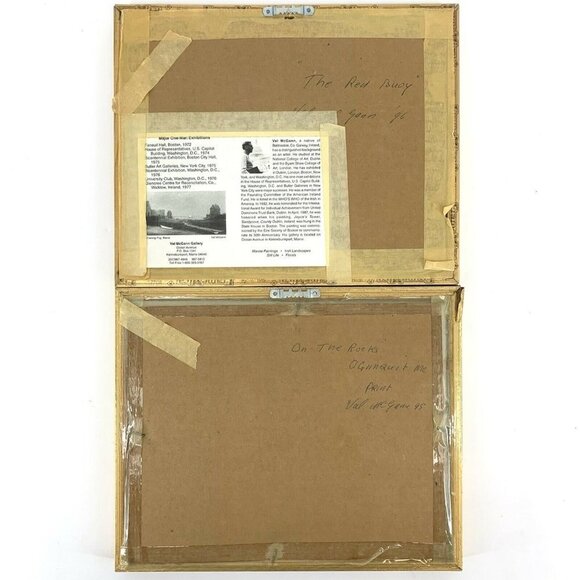 RARE Val McGann Signed Paintings The Red Buoy & On The Rocks Artist Framed - Picture 3 of 11